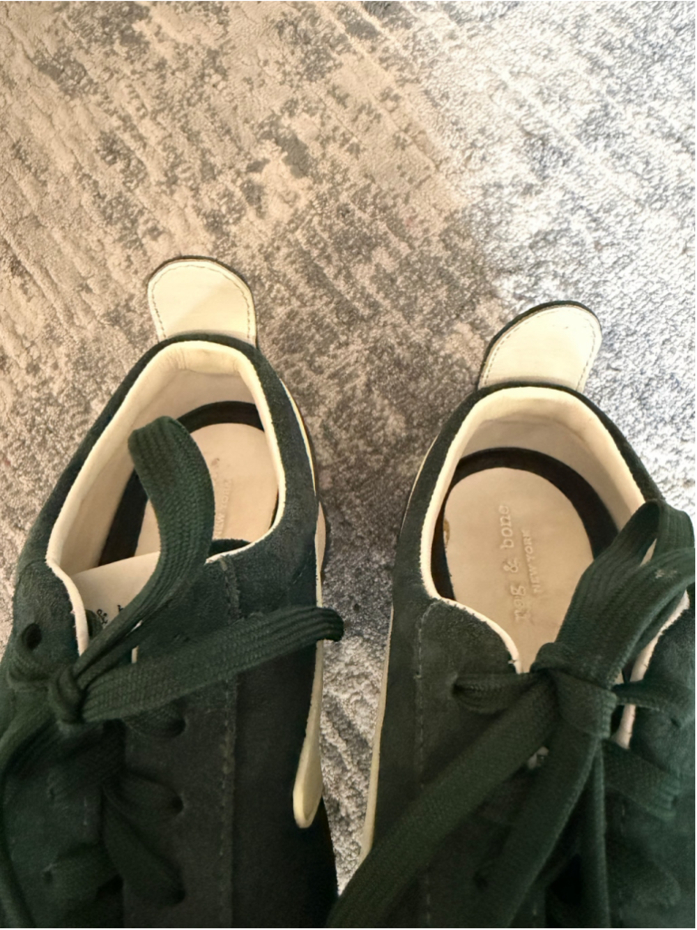 rag & bone Retro Runner Green Suede Sneakers Women’s EU 38.5 US 8.5 - Picture 8 of 10